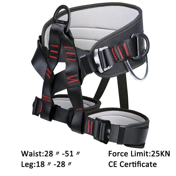 Adjustable Thickness Half Physique Climbing Harness for Fireplace Rescue, Caving, Rock Climbing, Rappelling, and Tree Safety - Waist Security Belt